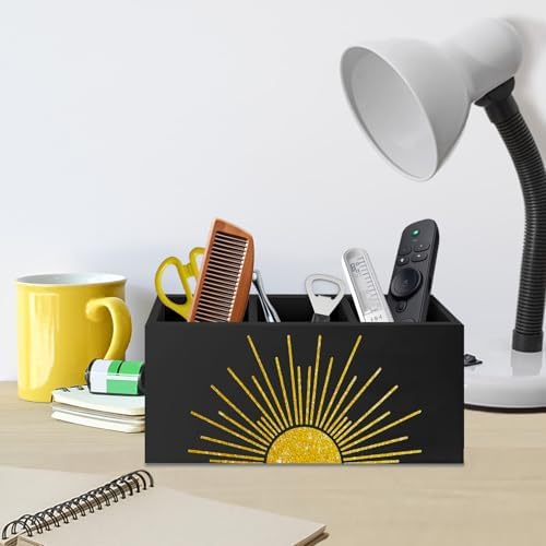 Boho Sunshine Pen Pencil Holder for Desk, Boho Office Decor, Gold Minimalist Sun Sunshine Sunrise Sunset Decorative Sign for Home Office Desk Tabletop Decor - Image 5