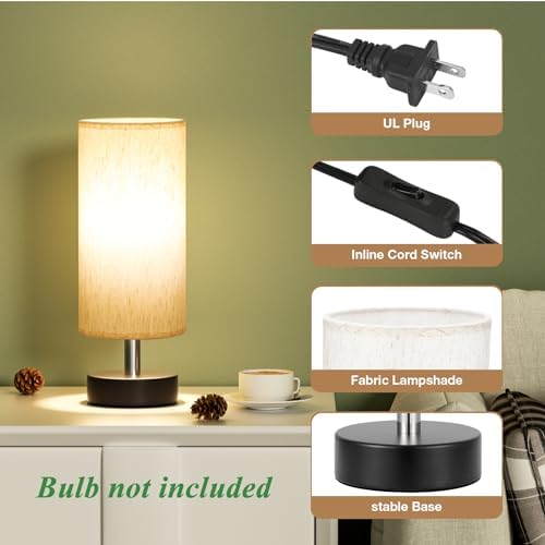 PartageiZ Small Table Lamp for Bedroom - Bedside Lamps for Night Stands - Image 2