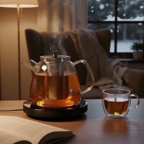 Aquach 42oz Glass Teapot with Infuser, Stovetop Safe Tea Kettle - Image 3