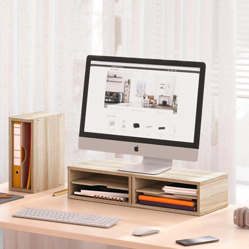 Ballucci 2-Tier Wooden Desk Organizer, Office Desk Organization, Mail Sorter, Paper Tray, File Folder Holder, Desktop Paper Organizer, Desk Organizers and Accessories, Natural Wood - Image 5