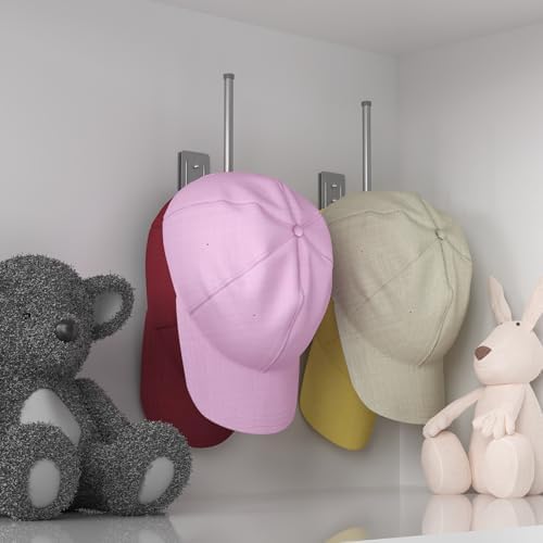 Durmmur Stainless Steel Hat Organizer, Hat Rack for Wall,Each Holds 15 Hats - Image 4