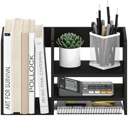 Furinno Hermite Wood Desktop Book and Home Office Supplies Storage Organizer, Espresso - Image 4