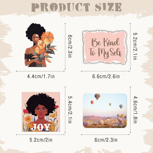 Vision Board Supplies Scrapbook - 50 Pcs Black Girl Travel Stickers - Image 6