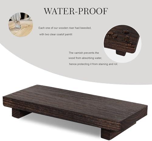 Wood Bathroom Tray Farmhouse Decor Kitchen Soap Holder, 10"x4.5" Drak Brown - Image 2