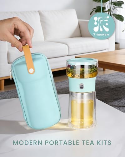 ZENS Modern Glass Infuser Teapot, One Touch Tea Release Loose Tea Maker - Image 3