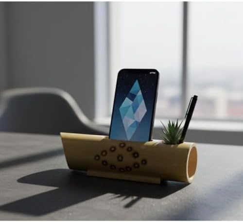 Bamboo Desk Organizer with Phone Stand Pen Holder Desktop Storage Caddy for Office Home Workspace Supplies Accessories - Image 7