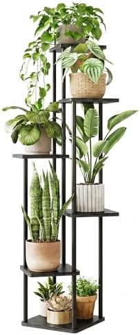 GENTINGBRO Corner Plant Stand Indoor Tall Plant Stand Black 6 Tier - Image 6
