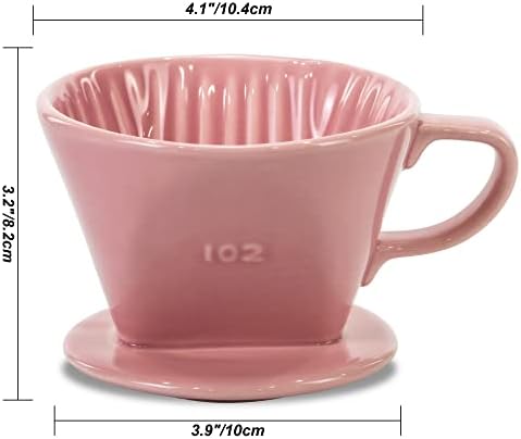Pour Over Ceramic, Coffee Dripper Ceramic Coffee Maker,Pink - Image 5