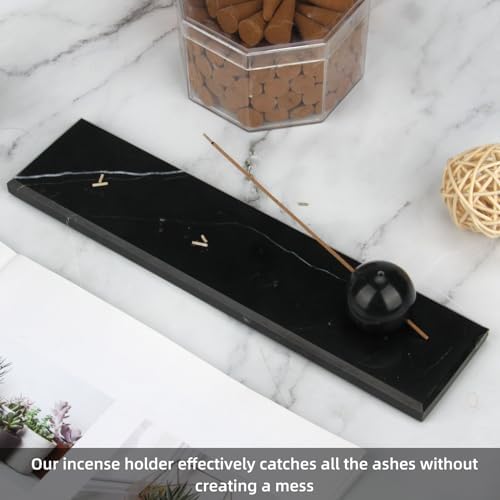 Natural Marble Incense Holder Tray (White Black) - Image 6