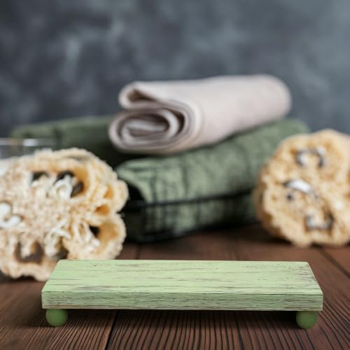 Amyhill Wood Pedestal Stand Riser Decor,Classic,Green,12 X 7 Inch - Image 5