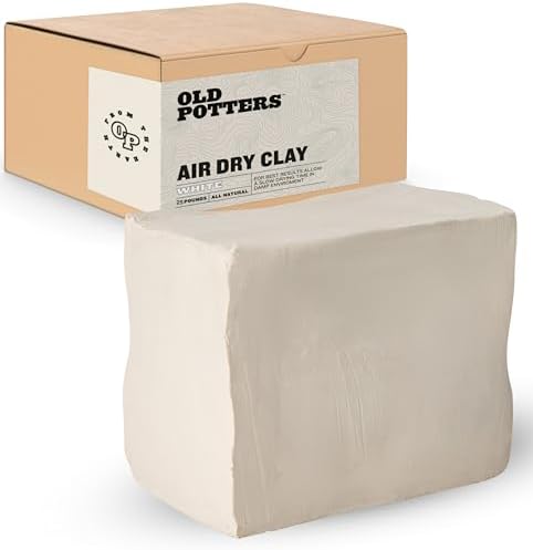 Old Potters Air Dry Modeling Clay, 25 lbs, All Natural Modeling Clay. Ideal for Beginners and Advanced Sculptors. 25 lbs. by Old+Potters