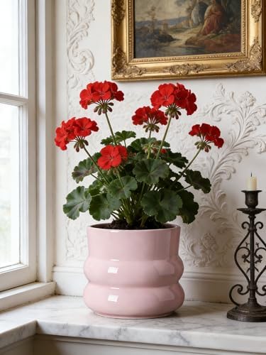 Ceramic Plant Pot,6 Inch Planters for Indoor Plants,Ceramic Planter Flower Pots with Drainage Hole,Home Office Garden Décor,(Pink,Inner-pots not Larger Than 5 Inch) - Image 5