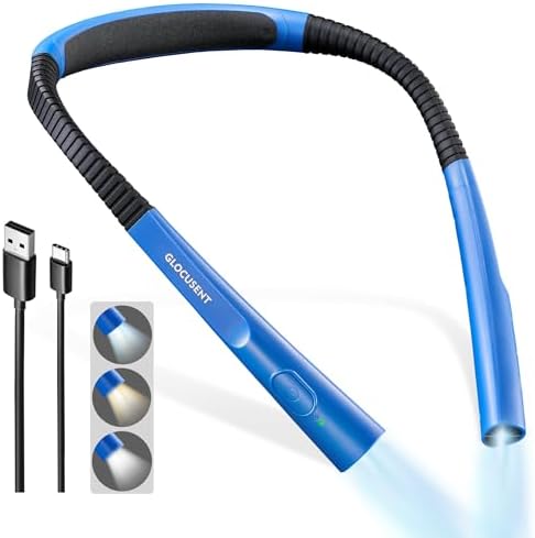 Glocusent Upgraded LED Neck Reading Light, Book Light for Reading in Bed by GLOCUSENT