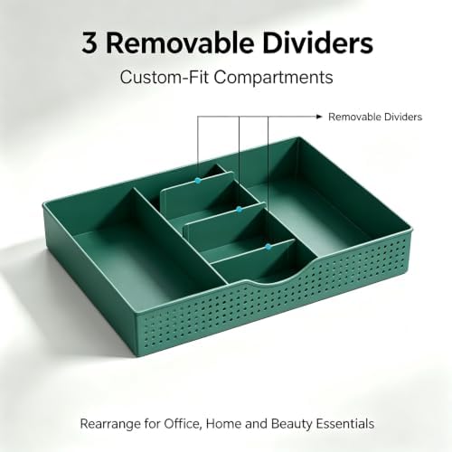 gianotter Desk Organizers and Accessories, Monitor Stand with Drawer and 2 Pen Holder, Desktop Organizer Suitable for Offices and Dormitories (Green) - Image 4