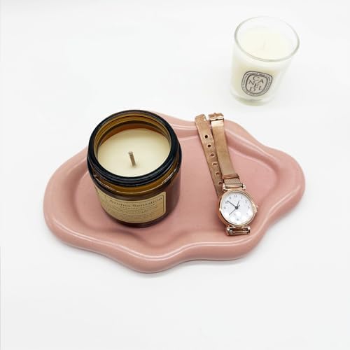 Ceramic Jewelry Tray, Jewelry Dish for Women, Small Ring Dish, Pink Cloud Tray Nightstand Decor Jewlery Plate Ring Holder Dish, Gift for Mom Trinket Tray Jewelry Bowl for Keys, Perfume,Candles - Image 6