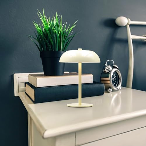Cordless LED Mushroom Table Lamp, 5200mAh Battery, Dimmable 3 Color, White - Image 6