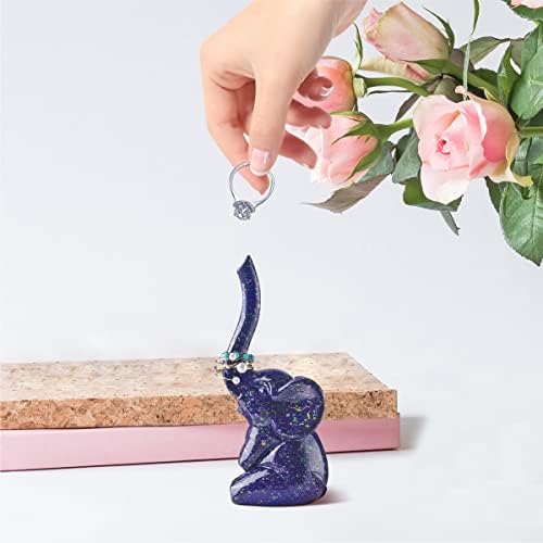PUDDING CABIN Purple Elephant Ring Holder Cute Ring Organizer Stand Display, Unique Elephant Gift for Women Mom Mother's Day Birthday Engagement Bridesmaid Christmas Gift - Image 6