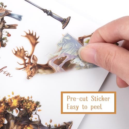Dizdkizd Pre-Cut Cottage Core Sticker for Journaling, Elf Fairy PET and Paper Materials Vintage Ephemera Collage Book, Cute Bullet Journal Decals Scrapbook Supplies - Image 4