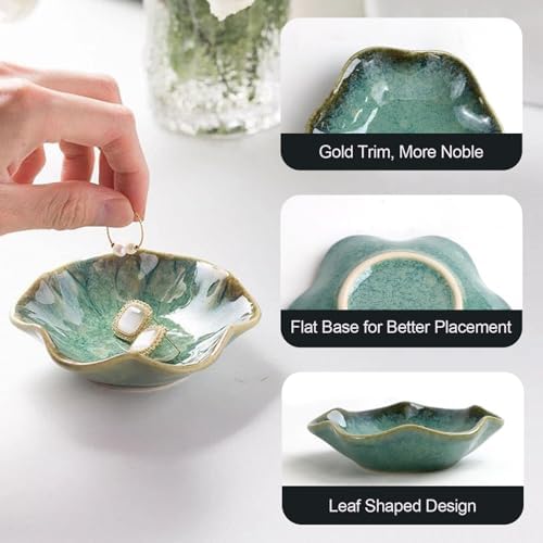 3pcs Jewelry Dish, Ceramic Ring Dish Tray for Women, Small Trinket Tray Key Bowl, Decorative Plate for Earrings Rings Necklaces Keys, Ring Holder for Women Friends Sisters Mother - Image 3