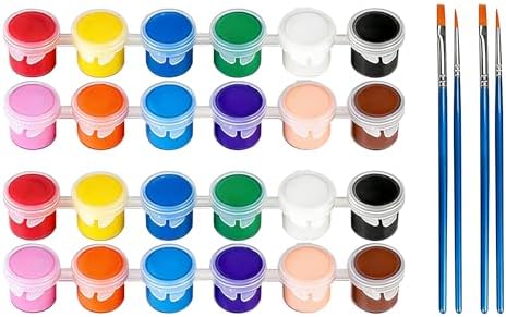 2 Pack Mini Acrylic Paint Set,12 Colors Acrylic Paints Strips for Adults Craft Paint,28 PCS Painting Kit Container Strips Storage, Perfect for Home Birthday Party Favors…… by MicoSim
