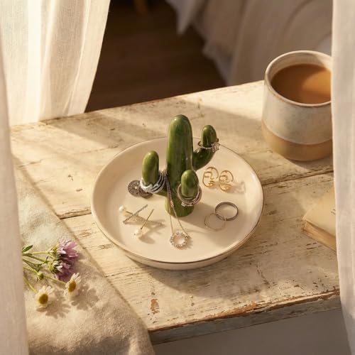 Ceramic Ring Holder Dish Cactus Jewelry Holder Ring Dish - Image 4