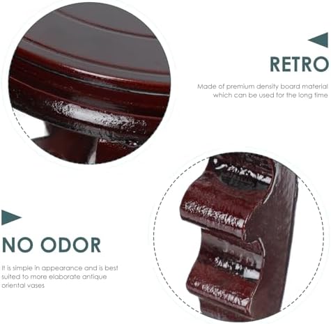 DOITOOL Large Plant Stool Wood Planter Stand Round Wooden Fish Tank Stand Oriental Style Indoor Plant Stand Wooden Display Base - Image 7