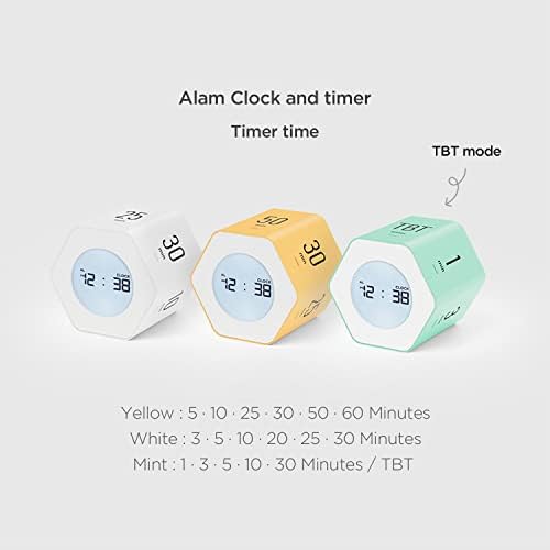 mooas Multi-Hexagon Clock Timer, Cube, Backlight, Countup/Down (Yellow) - Image 2