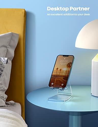Lamicall Clear Acrylic Cell Phone Stand, Office Desk Decor Accessories - Image 4