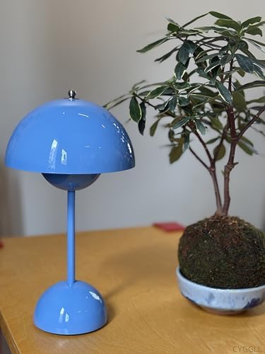 Flower Bud Lamp, Cordless Rechargeable Mushroom Table Lamp,Blue by Unknown