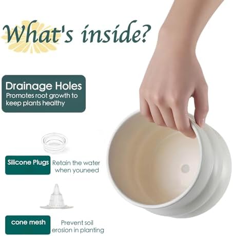 Ceramic Plant Pot,6 Inch Planters for Indoor Plants,Ceramic Planter Flower Pots with Drainage Hole,Home Office Garden Décor,(Pale Beige,Inner-pots not Larger Than 5 Inch) - Image 5