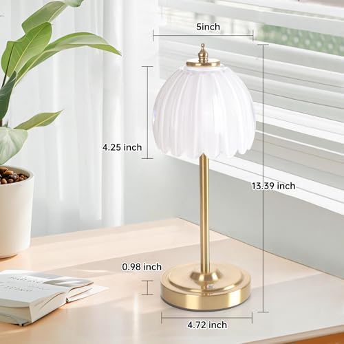 Shenmoyl Small TulipTable Lamp, 3 Color Temperatures, Table Lamps for Living Room, Bedroom, Nightstand (White Tulip) - Image 5