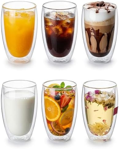 MESNEY 17 oz Double Wall Glass Coffee Mugs, Bulk Set of 48 - Image 2