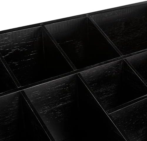 happimess Bambury 18" Cup and Condiment Station Bamboo Organizer, Black - Image 4