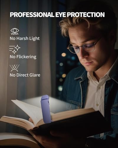 HEMONNKAM Reading Light, 2 Pack Rechargeable Clip-On Book Light for Bed - Image 3