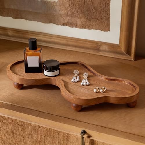 Uiifan Wood Cloud Perfume Decorative Tray Bedside Jewelry Tray,Brown by Uiifan