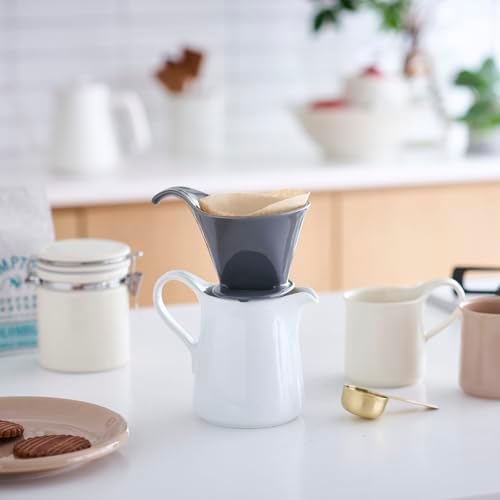 ZERO JAPAN - Bee House Pour Over Coffee Dripper - Ceramic Coffee Maker with Elegant Peek Hole, Drip Cone Brewer Coffee Gifts, Brewing Accessories - Steel Gray, Standard Size - Image 2