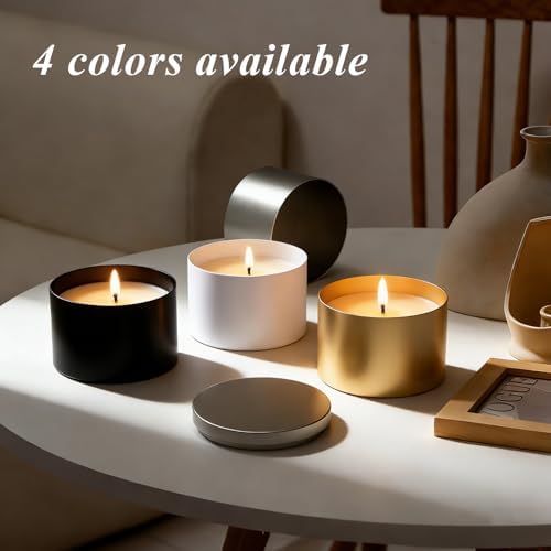 PCREGPAE 8OZ White Candle Tins Cans with Lids and Wicks for Making Candles - Image 3