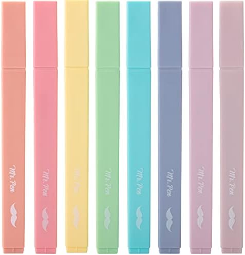 Mr. Pen- Aesthetic Highlighters No Bleed, 8 Pack, Candy Colors | Chisel Tip, Cute Highlighters Assorted Colors for Journaling, Highlighting, Underlining, Fast Dry, Back to School Supplies by MrPen
