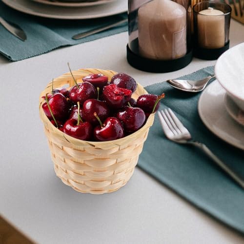 Cabilock 12 pcs Hand Woven Storage Basket Mini Desktop Storage Basket for Snacks Sundries Dried Flowers Office Desk and Home Organizer 2.95 X 2.95 X 2.36 in - Image 6
