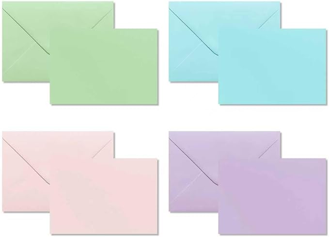 30 Pack Blank cards and envelopes,A7Self-Adhesive Envelopes with aestheticsFold Cards 5x7 for Wedding, GreetingCards, Baby Shower, Letter Mailing.(Dreamy Pastel Tones)