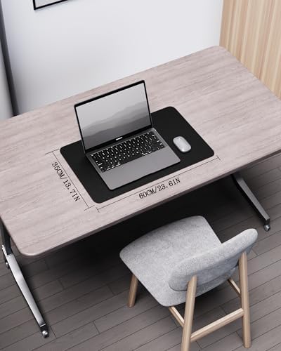 YSAGi Double-Sided Desk Pad, Leather Desk Mat, Eco Cork Desk Pad Protector, Large Mouse Pad for Desk, Waterproof Desk Blotter Pad, Desk Writing Pad for Office Work/Home(23.6"x13.7",Black+Cork) - Image 2