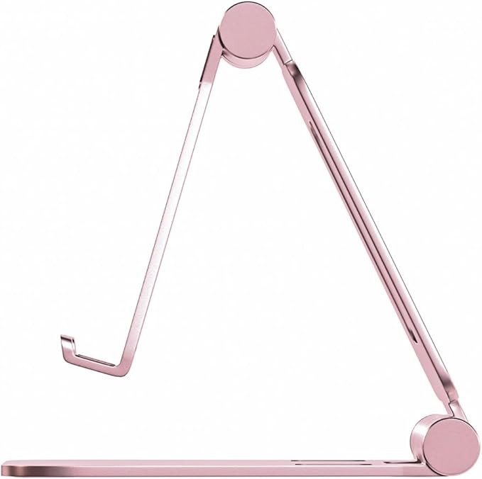 Cell Phone Stand for Desk Phone Holder Foldable Portable Adjustable Cradle Dock Compatible with iPhone 15 14 13 Pro Max, iPhone 12 11 Plus SE XS XR 8 7, Office Desk Travel Accessories, Pink