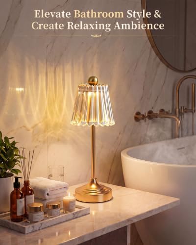 Set of 2 Small Vintage Cordless Table Lamp, Amber - Image 2