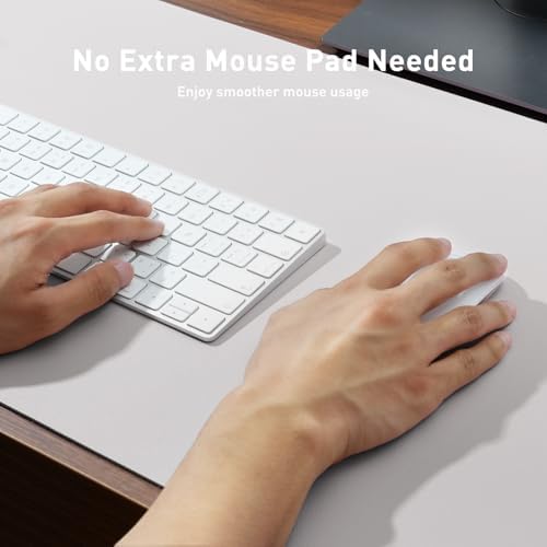 Aothia Large PU Leather Desk Pad Protector – Non-Slip Mouse Pad & Writing Mat for Office/Home, Waterproof, Easy to Clean (48" x 17", Pale Lavender White) - Image 3