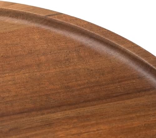 7.9" Round Wood Tray, Acacia Wooden Decorative Serving Tray for Coffee Table and Home Decor, Wooden Appetizer Charcuterie Board for Kitchen Countertop - Image 4