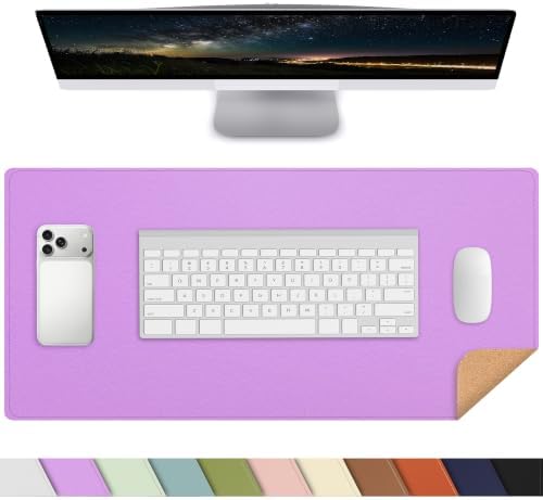 AFIING Cork Desk Mat,Purple, 23.6" x 13.8", Desk Pad Protector by AFIING