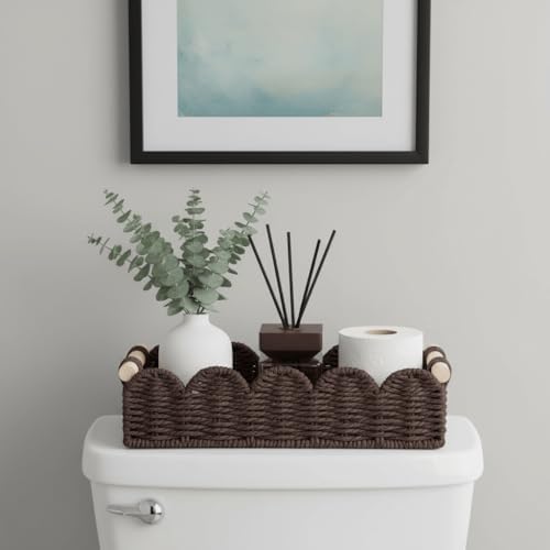 CubesLand Toilet Paper Storage Basket Organizer, Small Wicker Decor Basket - Image 2
