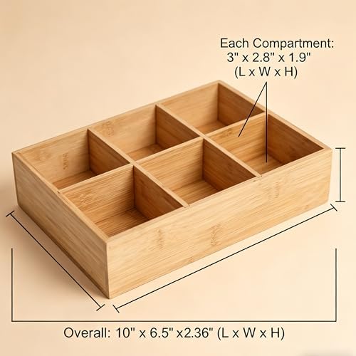 2 Pack Bamboo Small Desk Drawer Organizer - Image 4