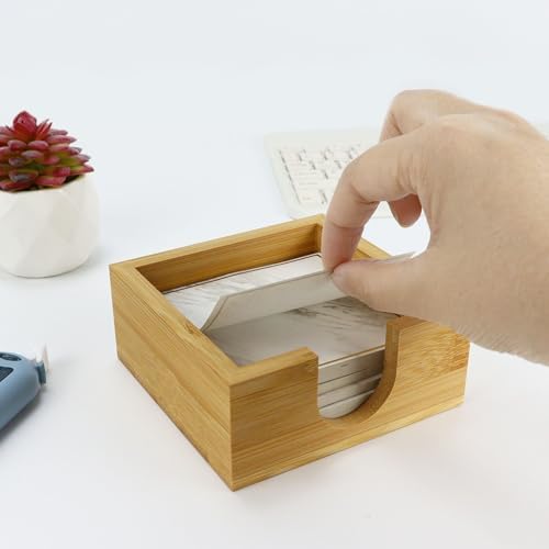 MultiBey Bamboo Sticky Note Holder, Wood Post It Note Dispenser - Image 3