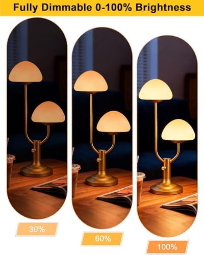 Lightdot Gold Mushroom Table Lamp for Bedroom Dimmable Cute Desk Lamp - Image 4